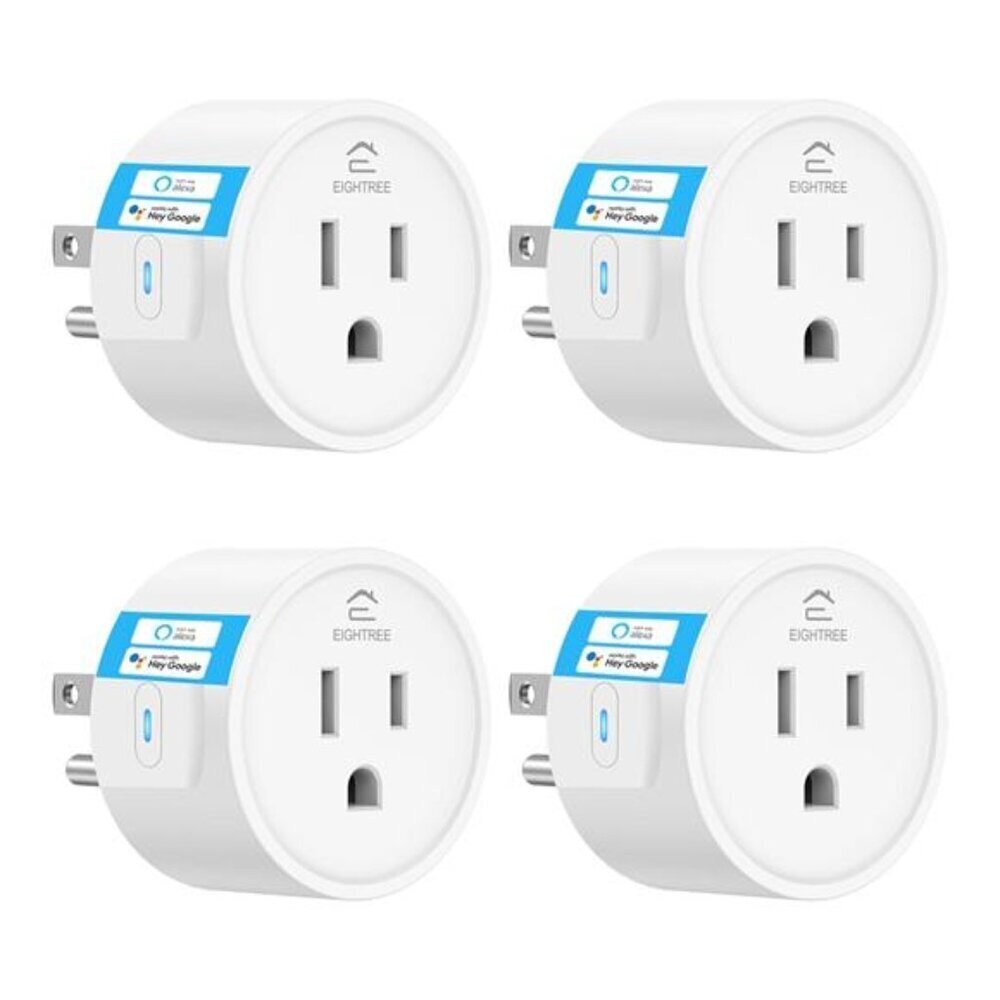 Smart Plug WiFi Outlet Works with Alexa Google Home Remote Control Timer 4 Pack